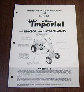 Ariens Imperial Lawn Tractor Amp Attachments Operator Parts Manual ...