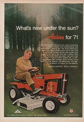 1971 Ariens Manorway 800 Lawn Mower Garden Tractor Brillion Wi ...