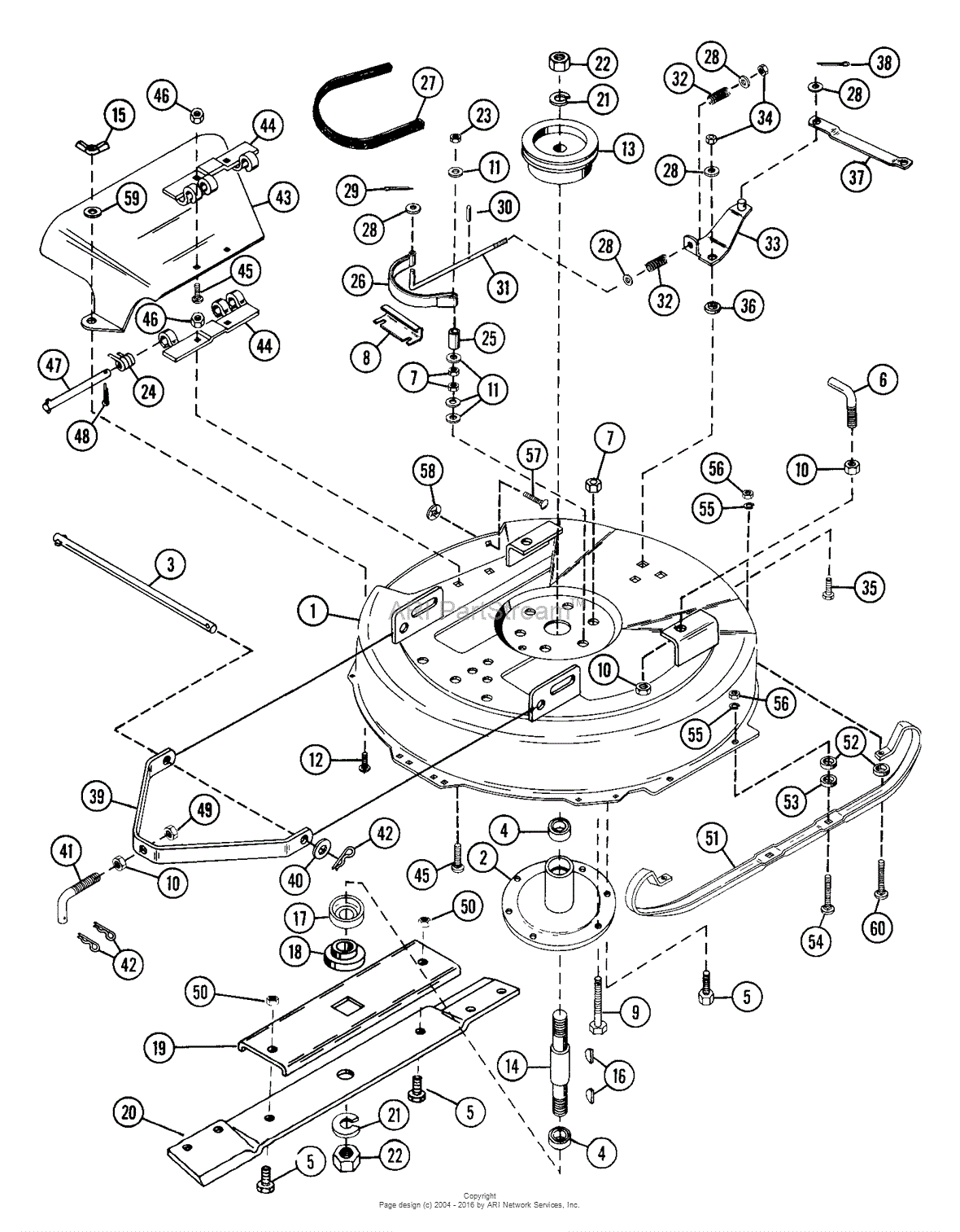 Ariens 935004 (000101 - 000900) YT832, 8hp Tec., Gear, 32 Deck Parts ...