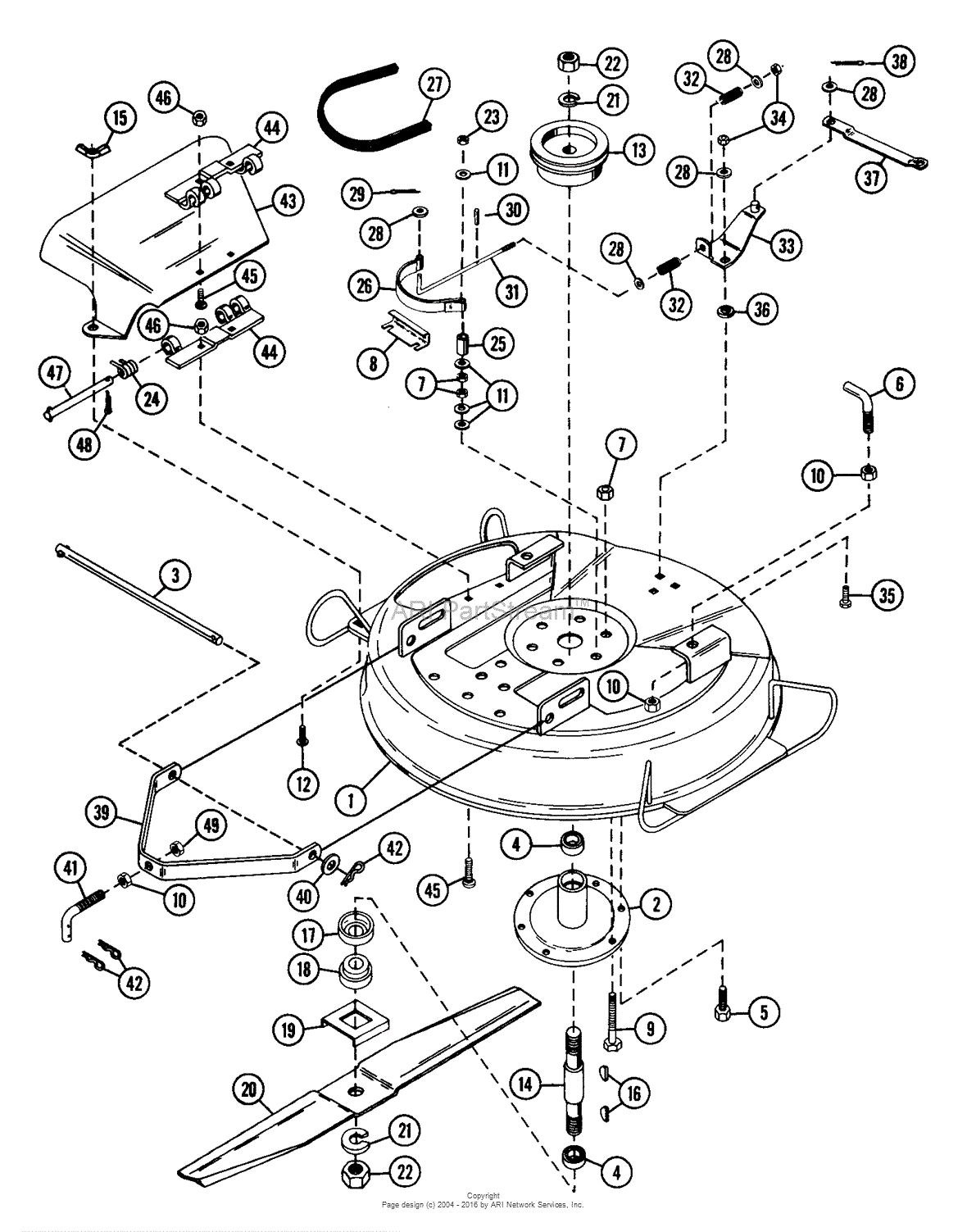 Ariens 935004 (000101 - 000900) YT832, 8hp Tec., Gear, 32 Deck Parts ...