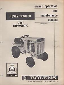 Details about 1970 BOLENS HUSKY TRACTOR 736 HYDROSTAT OWNER OPERATION ...