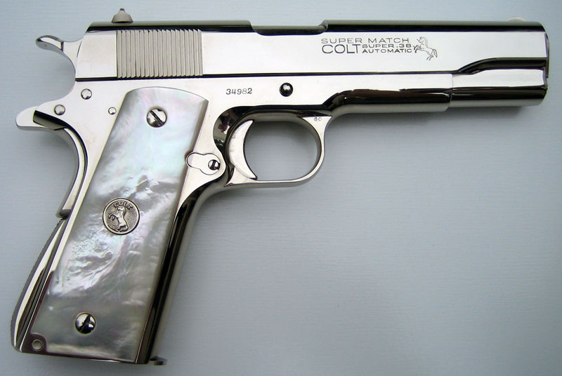 Colt Super Match .38 - Serial Number 34982Factory Nickel Plated with ...