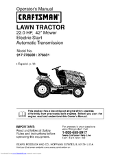 CRAFTSMAN 917.276600 Operator's Manual (68 pages)