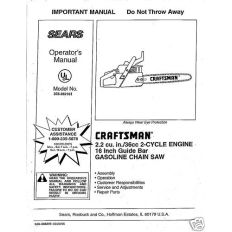 Sears Craftsman Chain Saw Manuals Model # 358.352161