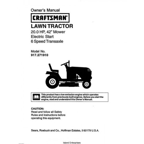500 x 500 jpeg 32kB, Sears Craftsman 917.271910 20HP Lawn Tractor ...