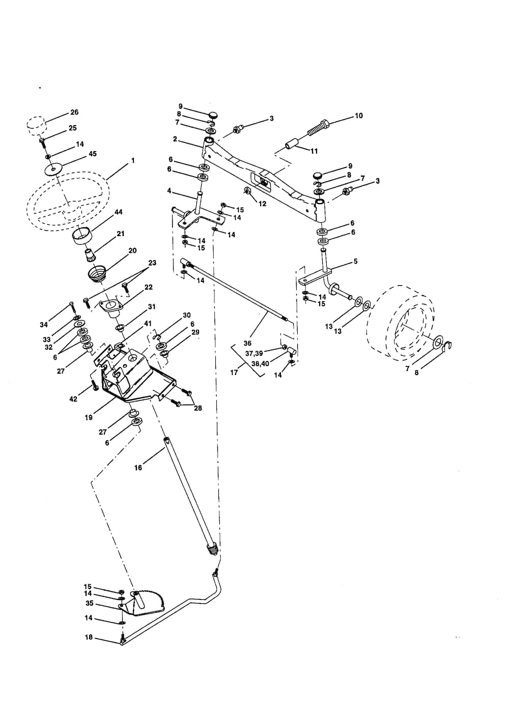 STEERING ASSEMBLY Diagram and Parts List for CRAFTSMAN Riding-Mower ...