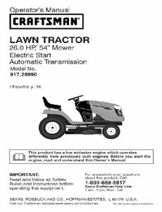Craftsman Lawn Tractor Operators Manual 917253724 | Apps Directories