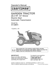 28974 - Professional PGT 9000 28 HP/54 Garden Tractor Manual
