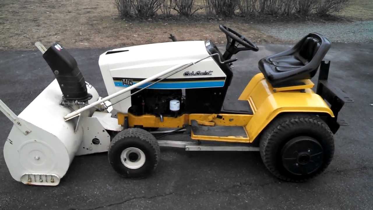 Cub Cadet 1405 with 40in Snowblower Attachment - YouTube
