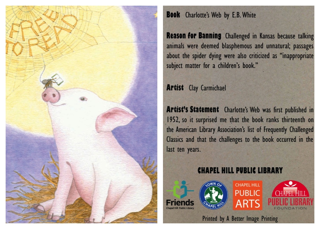 ... +And+Salutations+Charlotte's+Web charlotte's web banned book card