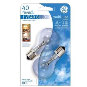 GE Reveal 40W E12 Candelabra Base A15 Light Bulbs Multi-Use 40A15CA ...