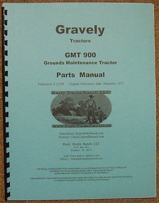 Gravely 900 Series GMT Grounds Maintenance Tractor PARTS manual- 23709 ...