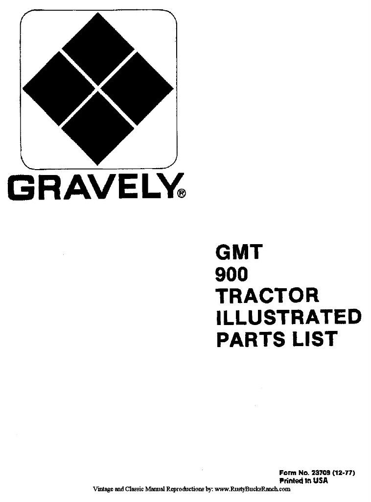 Gravely+Tractor+Parts Gravely 900 Series GMT Grounds Maintenance ...