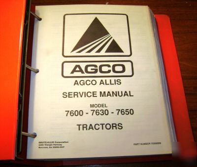 Agco allis 7600 7630 7650 tractor repair service manual