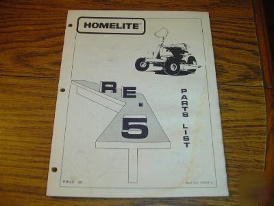 For Sale: Homelite re-5 lawn tractor mwr parts manual wheel horse