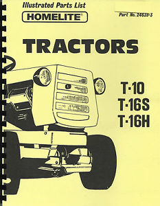 Details about Homelite T-10,T-16S,T-1 6H Tractors Parts Manual