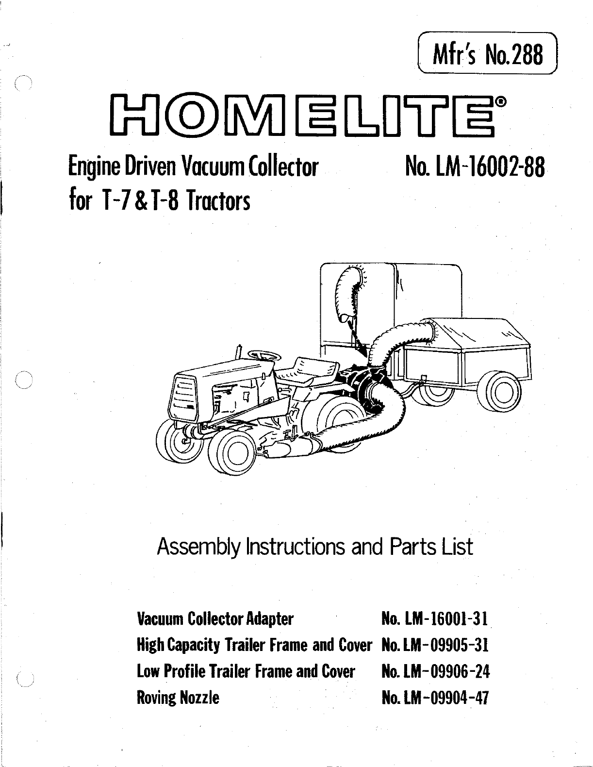 Homelite T-7 Tiller User Manual