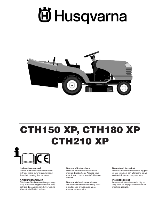 Additional Husqvarna CTH180 XP Lawn Mower Literature