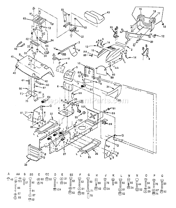 Husqvarna GT 160 Parts List and Diagram - (H1644C) (1991-08 ...