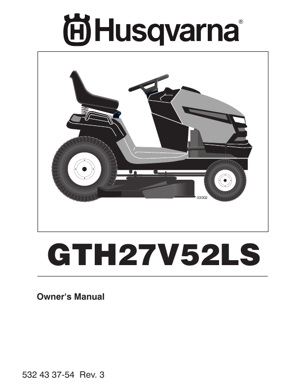 Additional Husqvarna GTH27V52LS Lawn Mower Literature