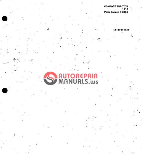 Case/Ingersoll Compact Tractor 1112(8-3160) Parts Catalog | Auto ...