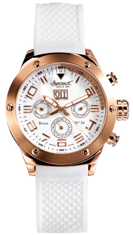 Ingersoll IN1212RWH Bison no. 36 White Dial Rose Gold Alutomatic Watch