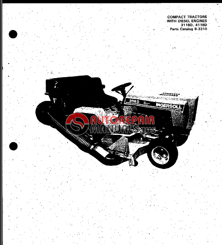 Case/Ingersoll Compact Tractor 3118D/4118D (8-3310)Parts Catalog ...