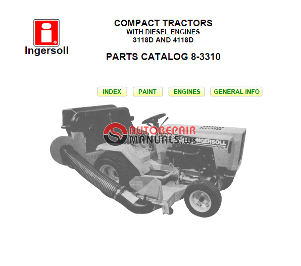 Case/Ingersoll Compact Tractor 3118D/4118D(8-3310) Parts Catalog ...