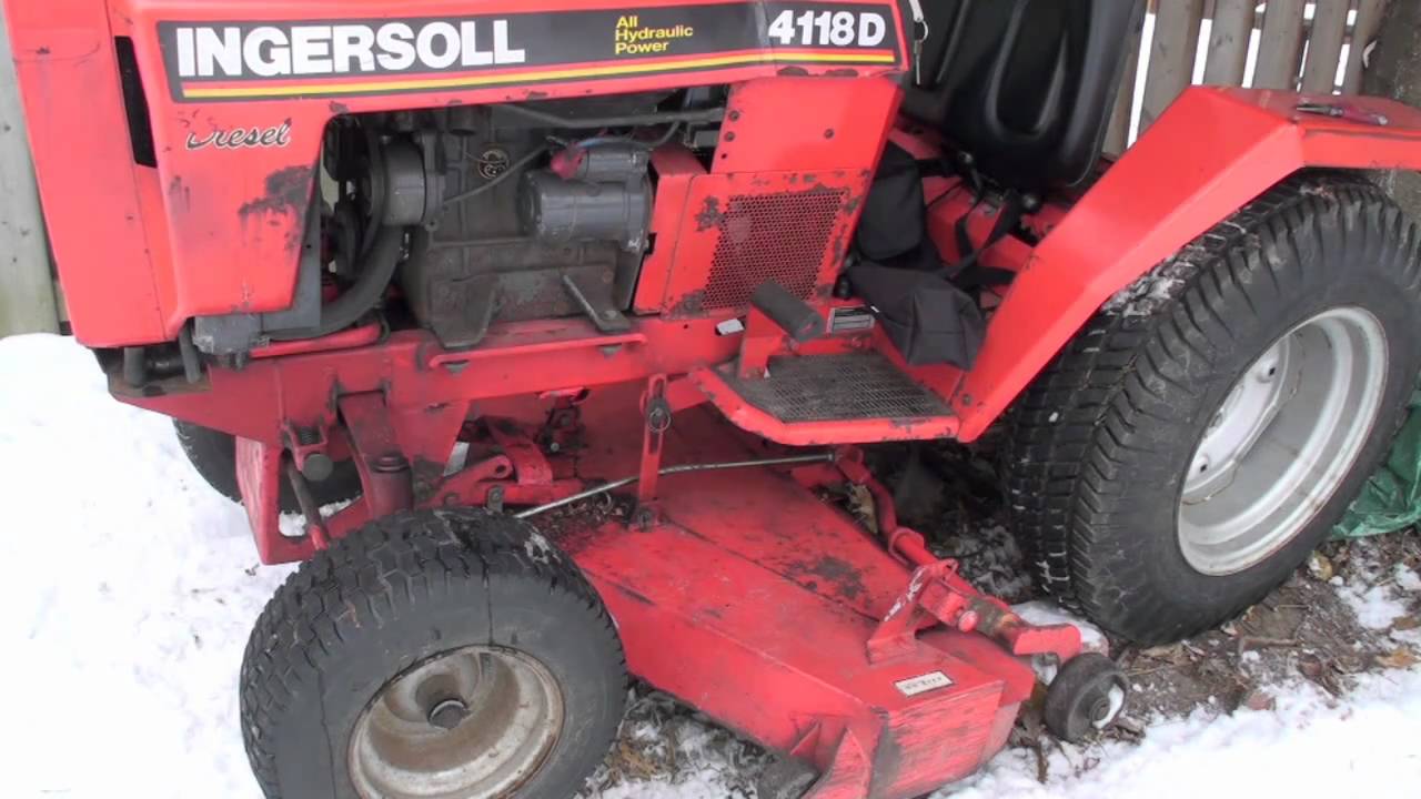 Ingersoll 4118D hydraulic deck removal - YouTube