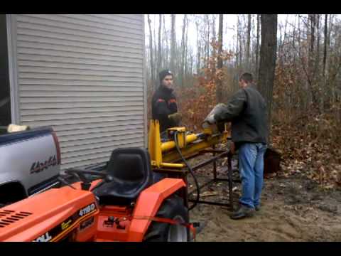 Ingersoll 4118D running Danuser Log Splitter - YouTube