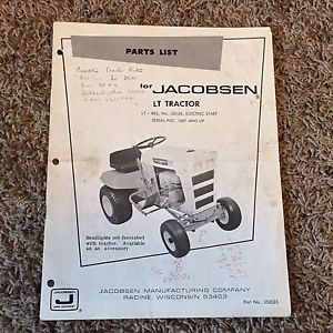 Details about Vintage JACOBSEN Parts List Manual LT 885 53130 Riding ...