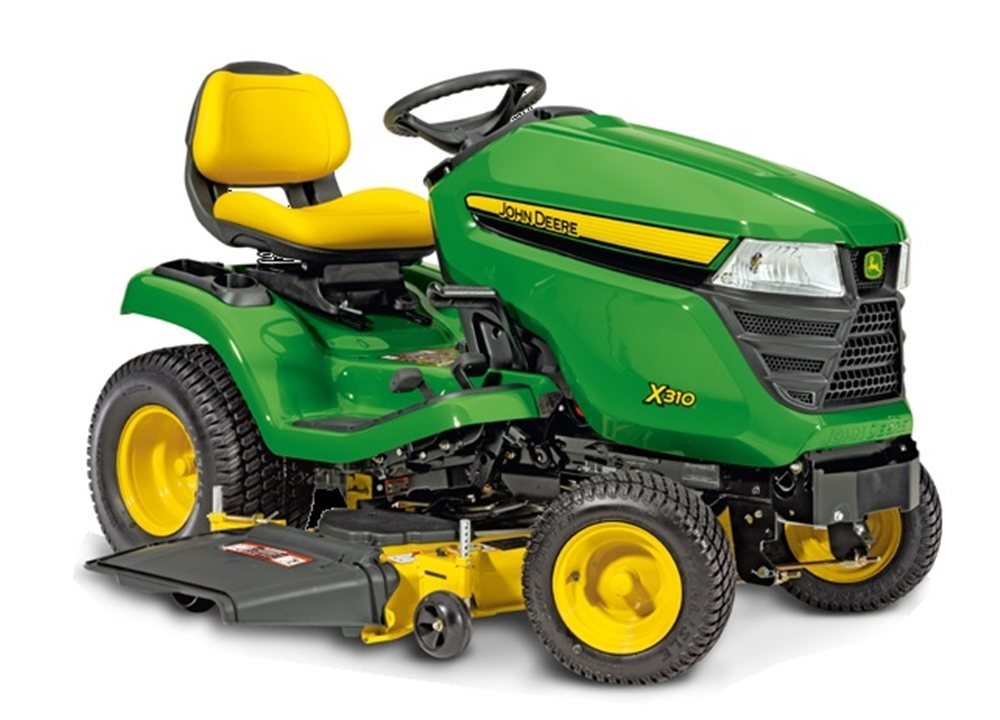 ... Collect - John Deere X370 power assisted lawn tractor with rear bagger