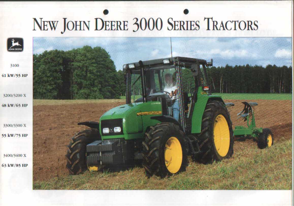 John Deere Tractor 3000 Series Brochure 3100 3200 3200X 3300 3300X ...