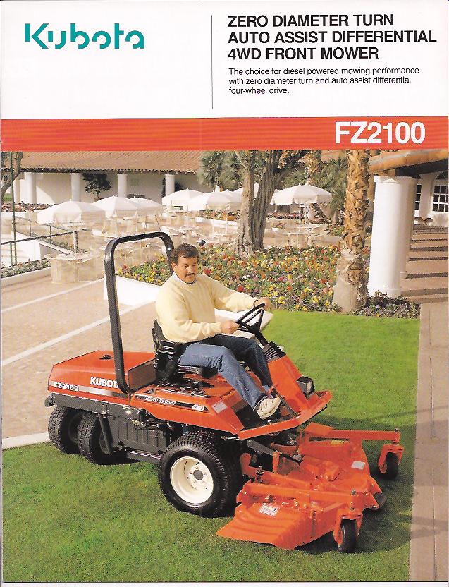 Kubota FZ2100 Front Mower Original Sales Brochure