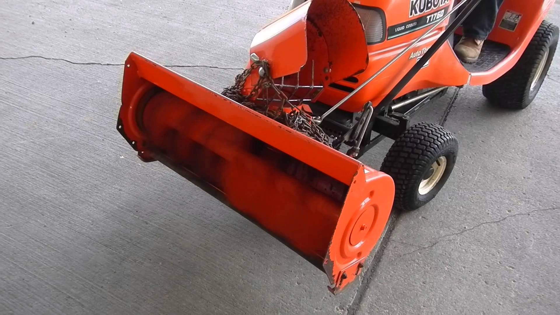 Kubota Model T1760 Lawn Mower with Snow Thrower Model T2738 - YouTube