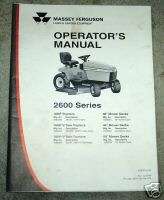 Massey Ferguson 2616H to 2618H Lawn Tractor Op Manual
