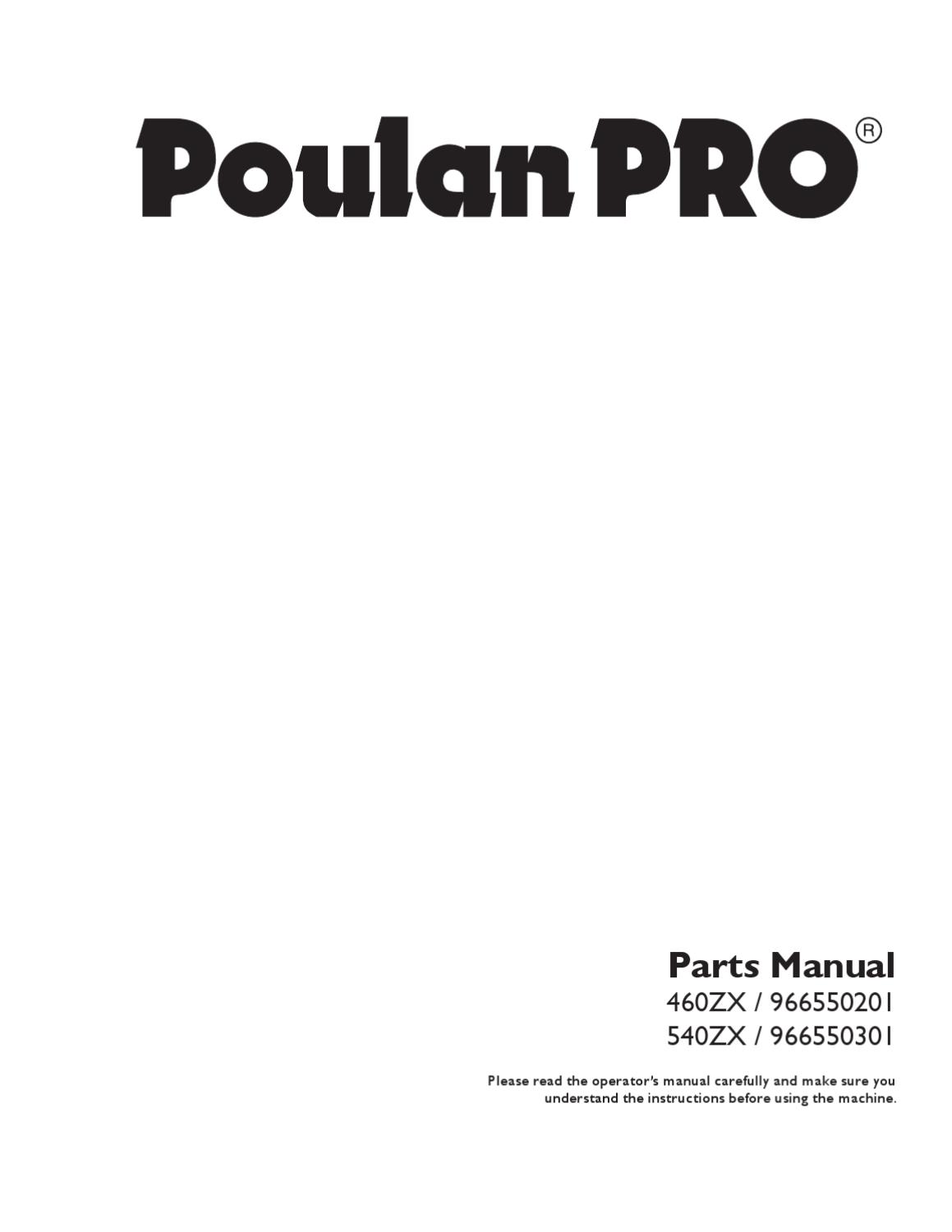POULAN PRO - 540ZX - 966550301 by PEÇAS GENUINA - VISTA EXPLODIDAS ...