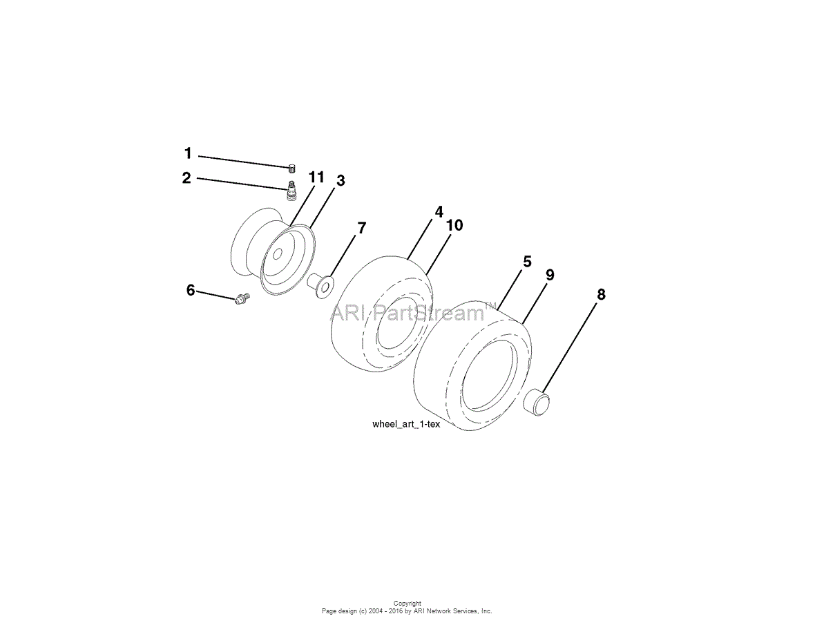 Poulan PB18VA46 - 96042018000 (2014-09) Parts Diagram for WHEELS TIRES