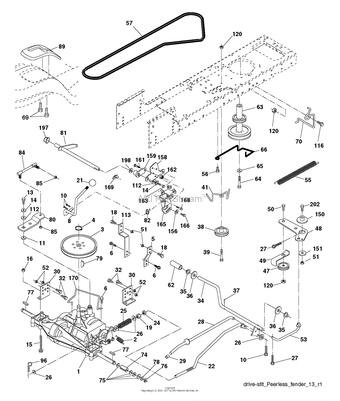 Poulan PB19542LT - 96012012201 (2012-08) Parts Diagram for DRIVE