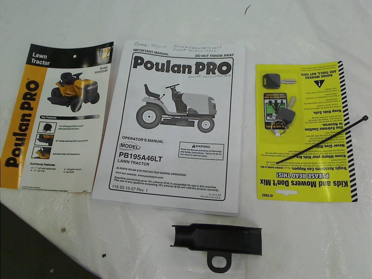 Details about Poulan Pro PB195A46LT 19.5 HP Auto Transmission Lawn ...