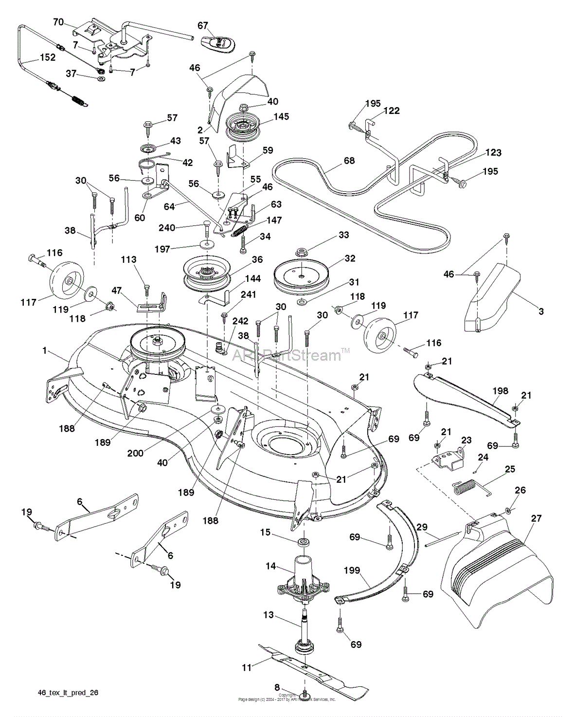 Poulan PB22H46YT - 96042012501 (2010-12) Parts Diagram for MOWER DECK ...