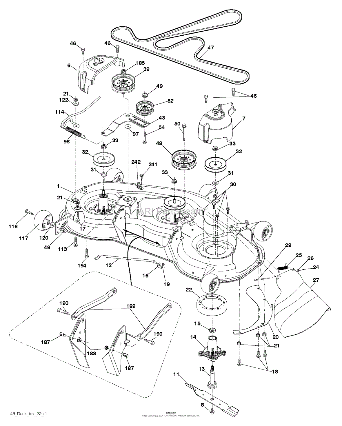 Poulan PB23H48YT - 96042012604 (2013-04) Parts Diagram for MOWER DECK ...