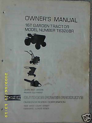 T6328br-searsroper 16t Tractor- Manual Parts Lists On Cd - 8.49