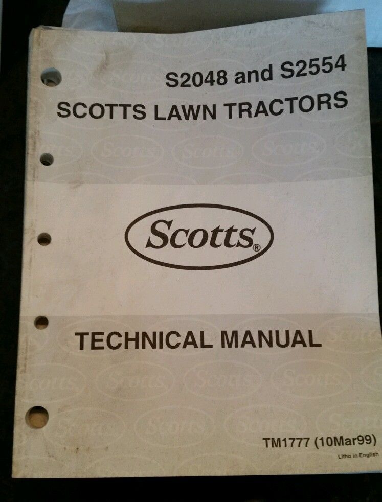 Scotts S2048 S2348 S2554 Tractor Technical Service Repair Shop Manual ...