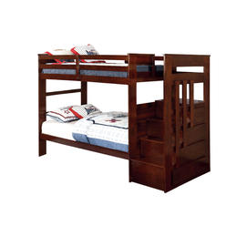 Furniture of America Dark Walnut Leslie Twin over Twin Bunk Bed