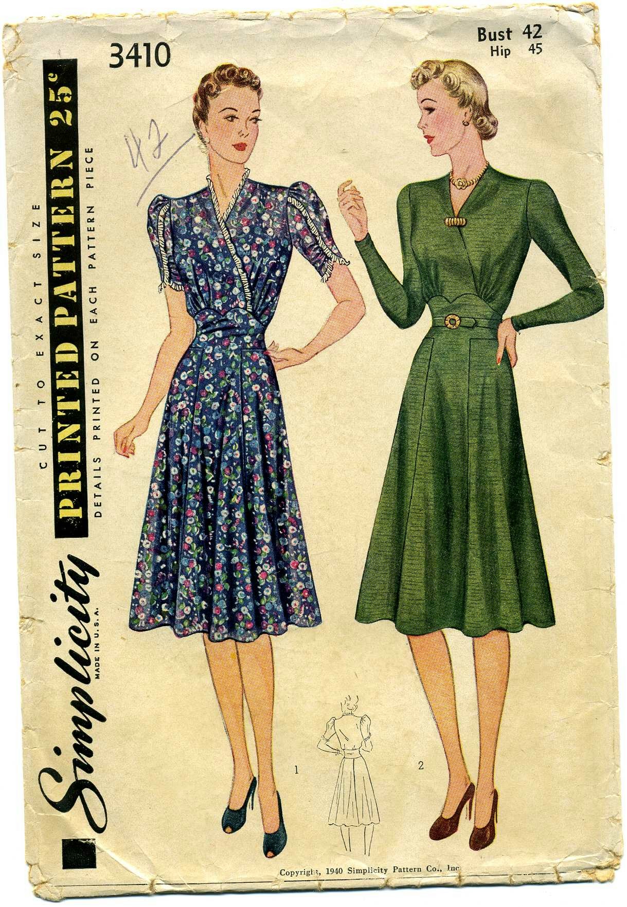 Simplicity 3410 A - Vintage Sewing Patterns
