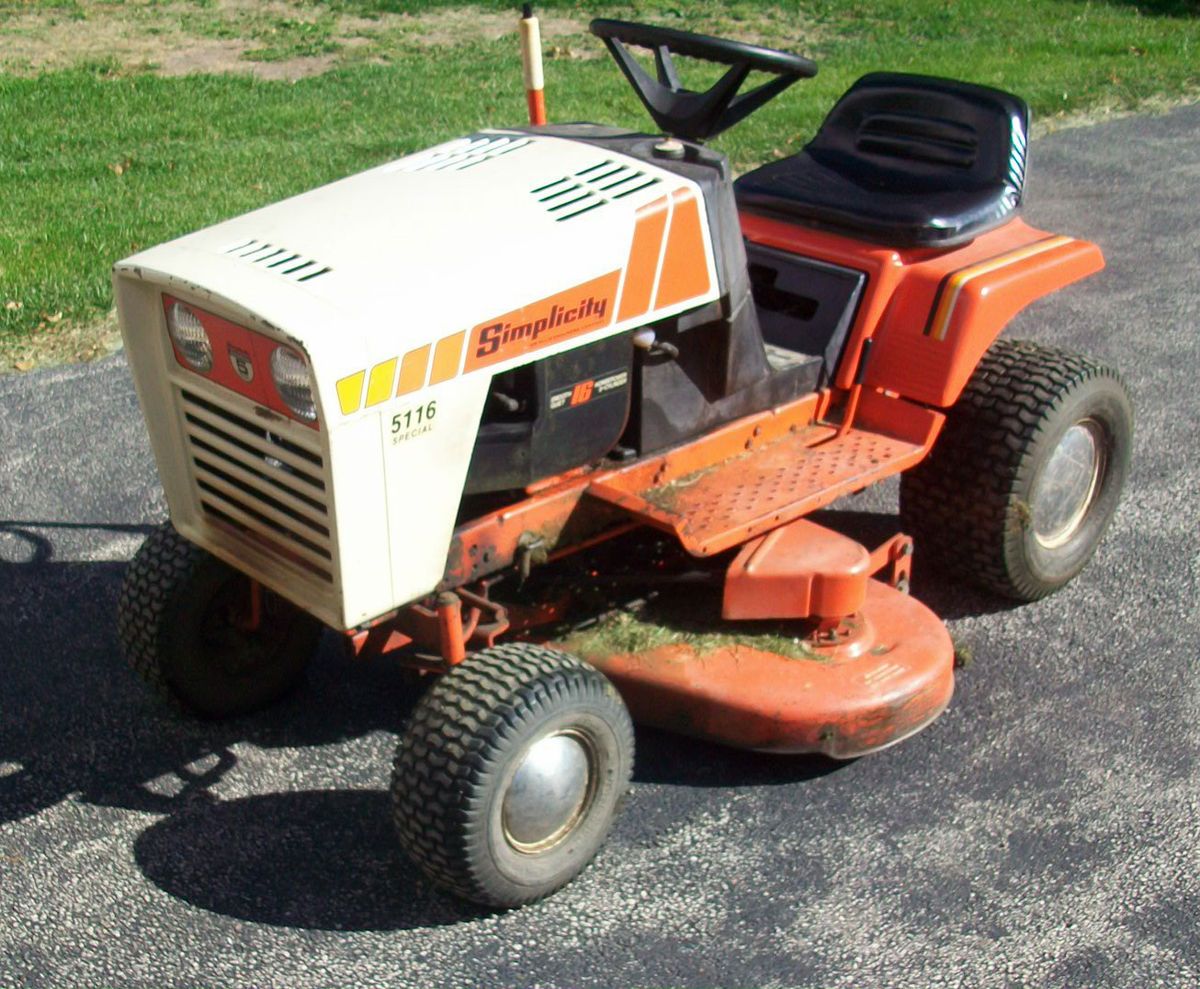 Simplicity 5116 Riding Lawn Garden Tractor with 42 Mower Deck & 16 hp ...
