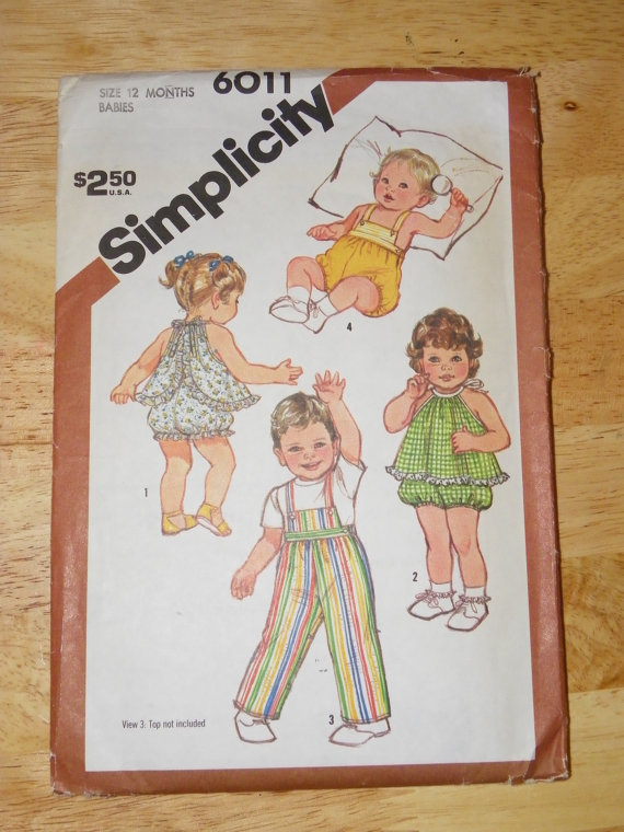 Simplicity Pattern 6011. Babies overalls top and by NoelleDesigns
