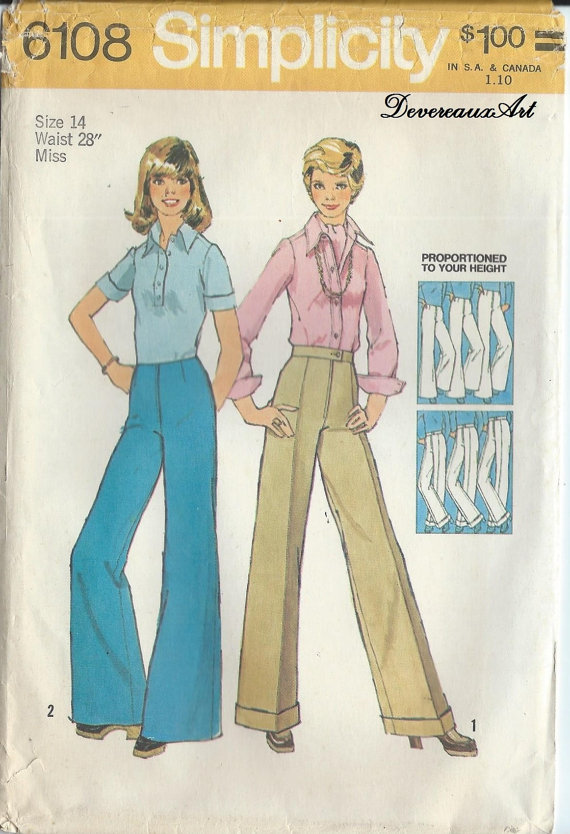 1973- Simplicity Pattern 6108 - UNCUT - Size 14 - Misses' Proportioned ...