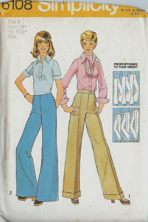 ... Trousers/Pants variations Simplicity 6108 Size 8 Vintage (Uncut